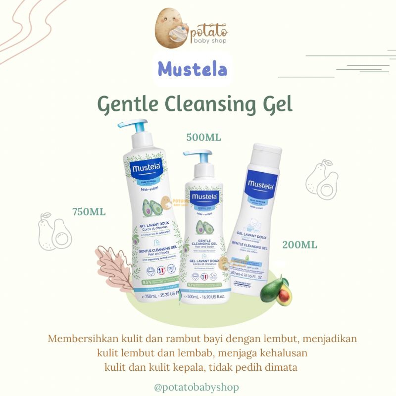 Mustela Bebe Gentle Cleansing Gel 200ml 500ml 750ML