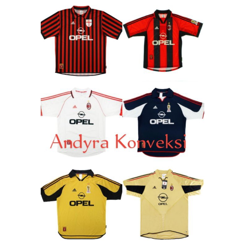 Jersey Retro Milan 1999-2000 - FULL PRINTING - Free Custom Name set