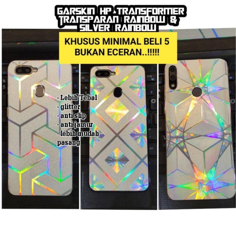 KHUSUS MINIMAL BELI 5PCS KE atas garskin hp anti jamur silver rainbow