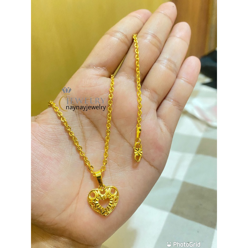 Kalung Koin 91 Warna 24k / Kalung nuri ukir 45 cm Love New / Yxy / Logam mesin