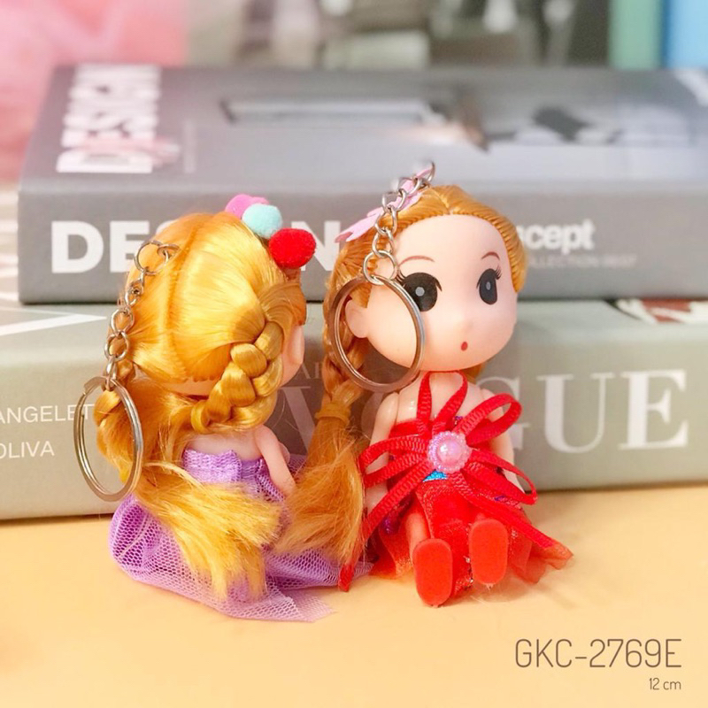 Gantungan kunci boneka gaun lucu keychain goodie bag / princess doll / gantungan barbie