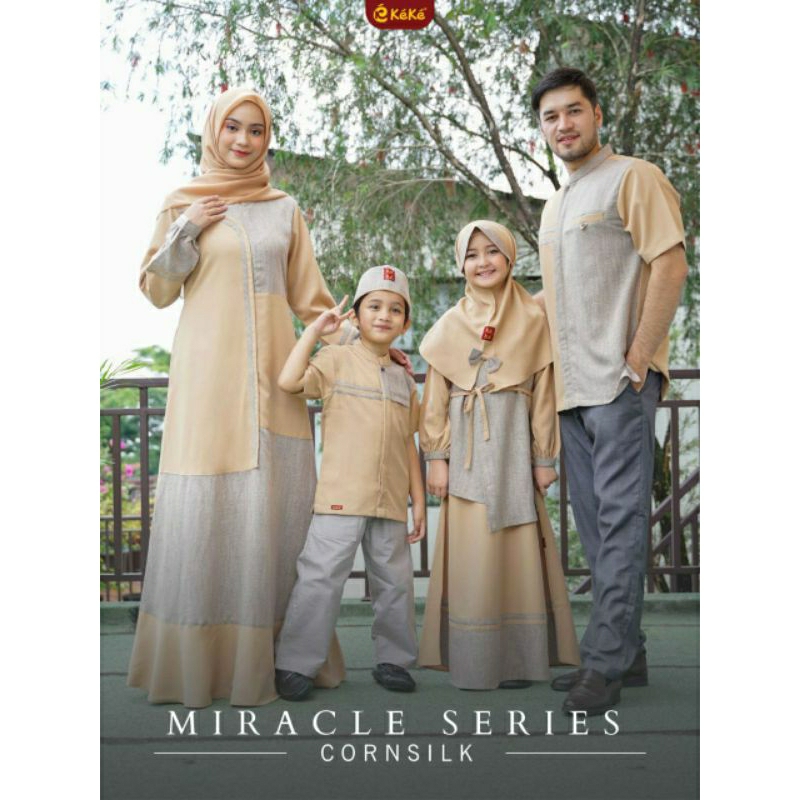READY STOCK SARIMBIT KEKE MIRACLE SERIES CORNSILK / BAJU COUPLE KELUARGA / BAJU MUSLIM COUPLE KELUAR
