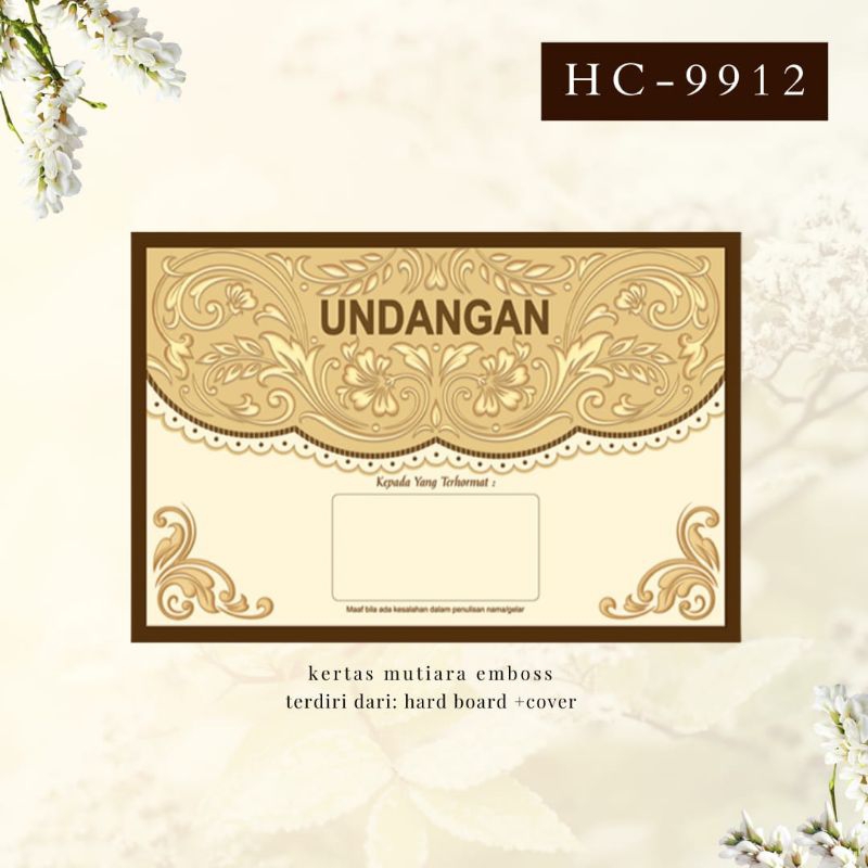 Blangko Undangan - Undangan Pernikahan - Undangan Murah - Blangko Undangan Kosong - ERBA HC-9912
