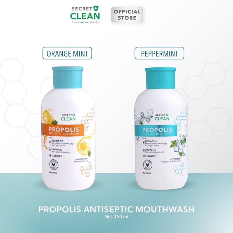 BPOM SECRET CLEAN PROPOLIS METOO MOUTHWASH OBAT KUMUR Breylee teeth whitening