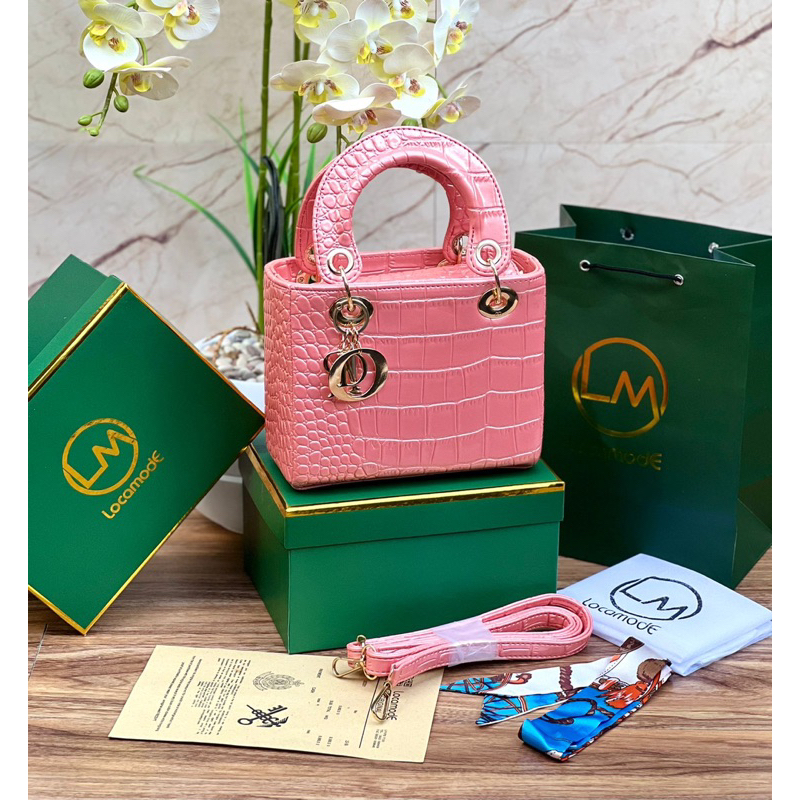 Tas Wanita Import Locamode Lady CROCO GLOSY Size 18X14cm (free box,paerbag)