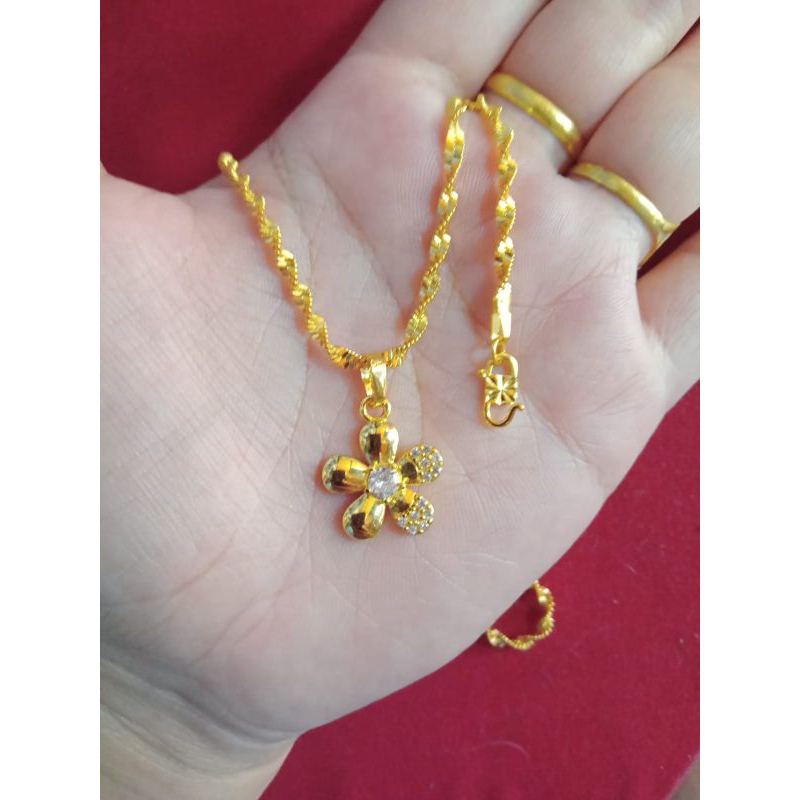 kalung pelintir cc zicron lapis emas 24k