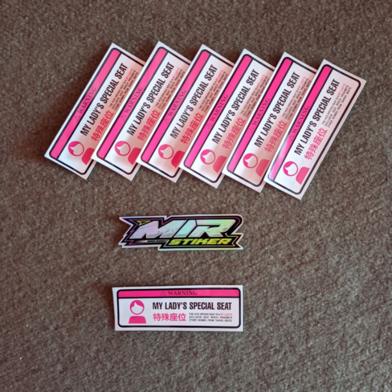 stiker sticker my ladi's spesial seat