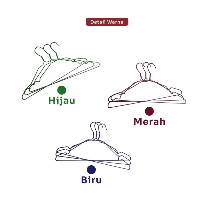 HANGER KAWAT LAPIS PLASTIK isi 10