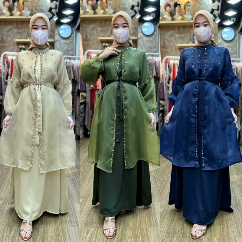 set gamis organza premium