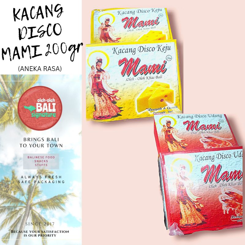 

Kacang Disko Bali Mami Original / Udang / Extra Pedas / Barbeque / Keju (200gr) (Kacang Disko Mami)