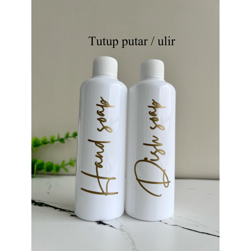 botol putih 250ml gold edition. aesthetic bottle minimalist refill organizer tempat sabun cair pump estetik