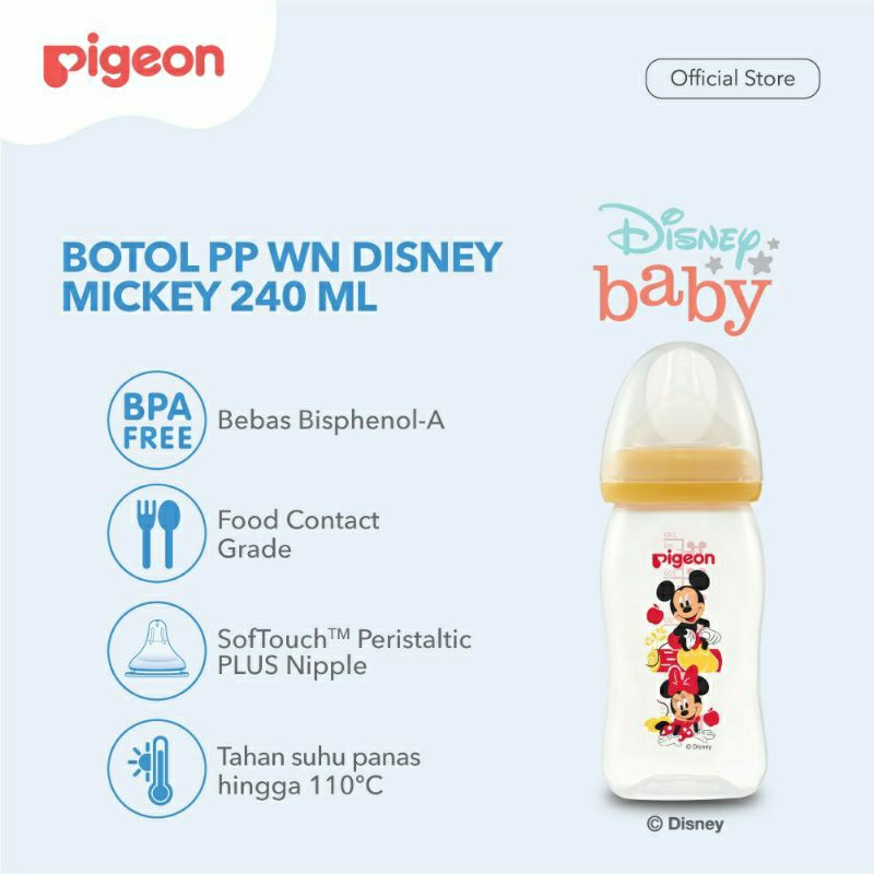 PIGEON BTL PP WN 160/240ML MICKEY B1G1