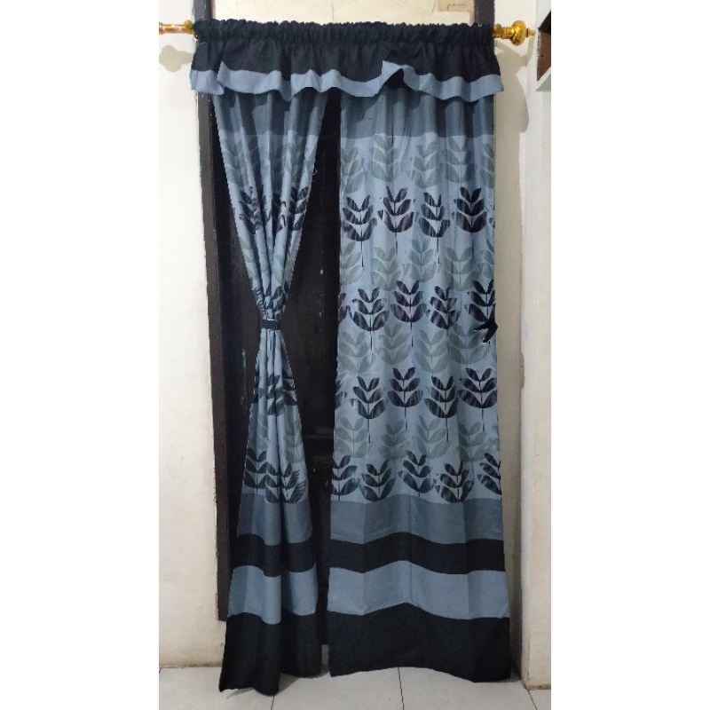 Gorden serut 2 layar 140x200 multifungsi pintu/jendela