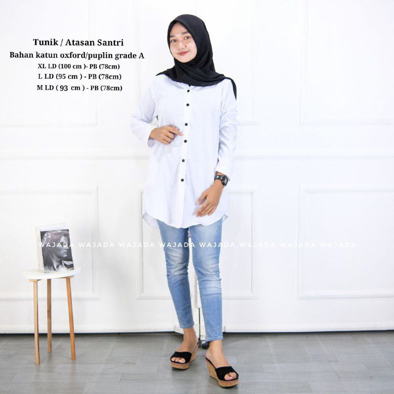 Tunik santriwati terbaru atasan wanita bahan katun oxfrod