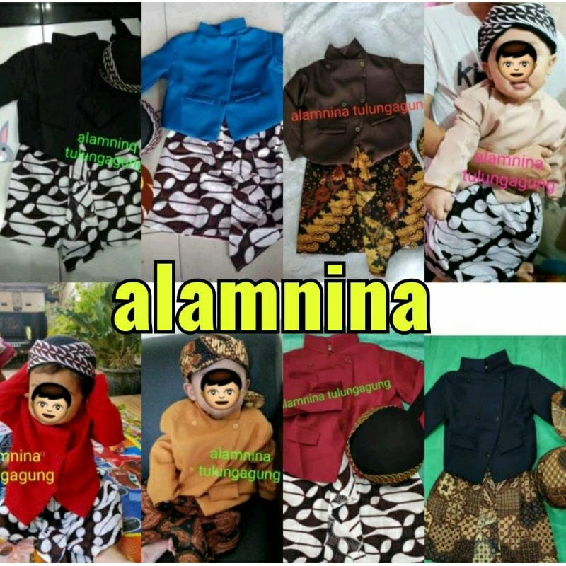 setelan beskap dalang anak bayi tedhak siten