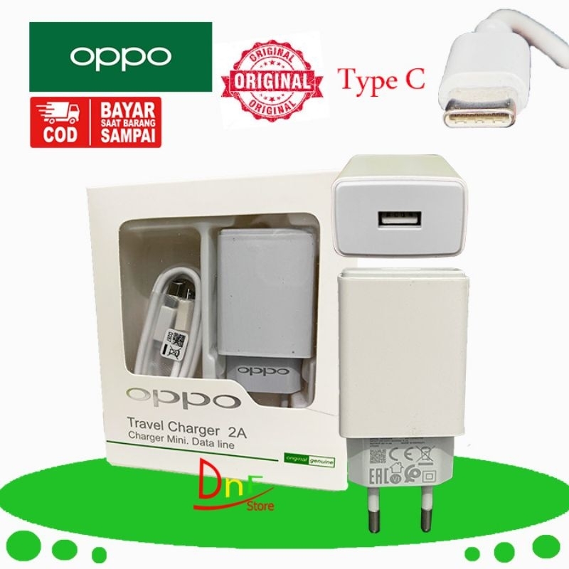 Type C Charger Original Oppo A16, A5 2020, A53, A9 2020, A16s, A36, A57, A54 4G, A54s, A53s, A56 5G, A53 5G, A55 5G, A55s, A54, A55, A11s, A33 (2020), A32, A52, A53s, A74 4G, A72, A72 5G, A73 5G, A92, A92s, A93, A93 5G, A93s 5G