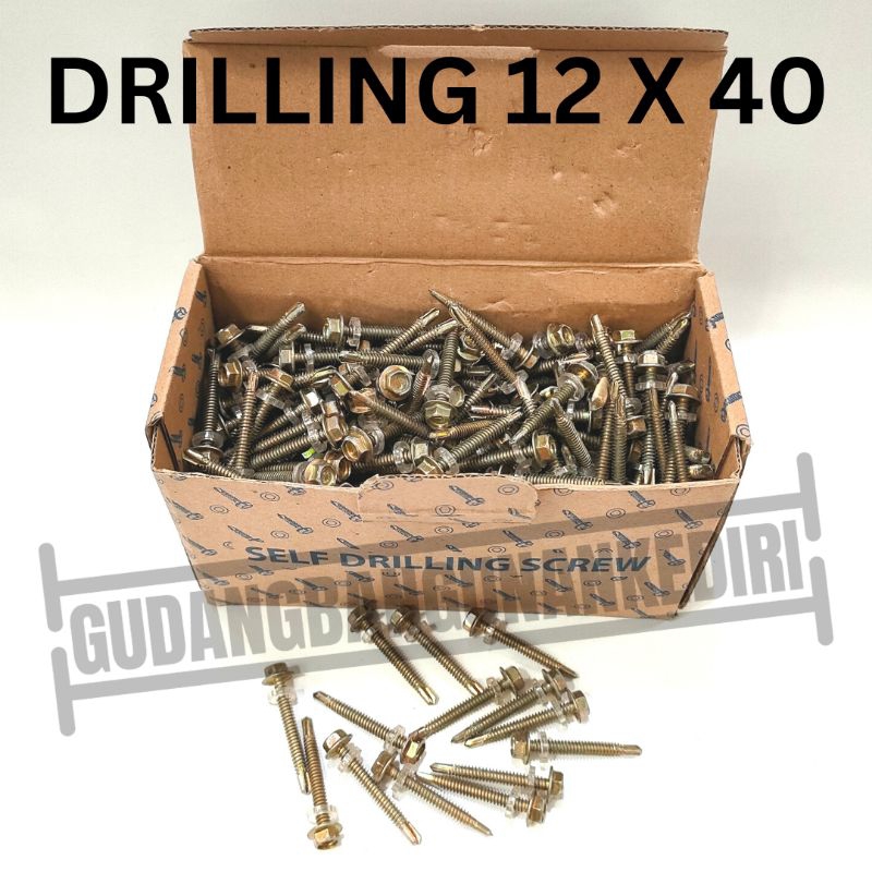 drilling 12 x 40 per pack 350pcs self drilling screw baut roofing kuning 12 x 40 drilling 12x40