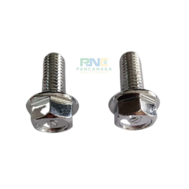 FLANGE BOLT M 8 X 20 MM CROOM FOOTSTEP DEPAN BAWAH ORI