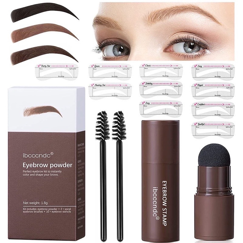 LENGKAP VARIAN IBCCCNDC REAL GRATIS ONGKIR STOK BANYAK ADA CETAKAN ALIS LENGKAP GRATIS ONGKIR INSTANT PAKET DENGAN CETAKAN (2023NEW) ibccc eyebrow Stamp&amp;Eyebrow Stamp Kit Waterproof cetakan alis with 10 Reusable Long Lasting Hairline Shadow