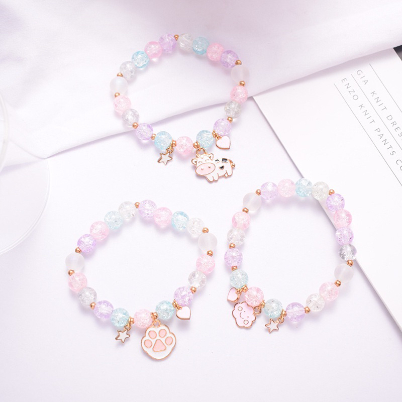 Delunashop_Acc Gelang tangan Unicorn Pearl Anak Premium Korea Pink Kado Pink Lucu Ulang Tahun Perempuan