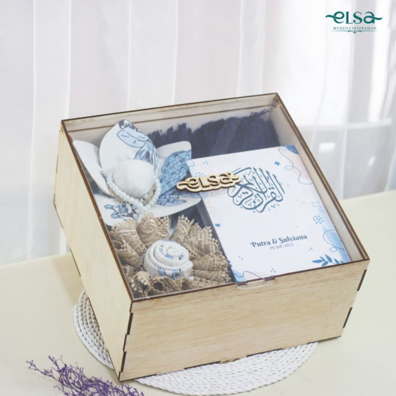 ELSA - Paket Seserahan Mukena Mahar Alat Sholat Lengkap Hias Box Mika