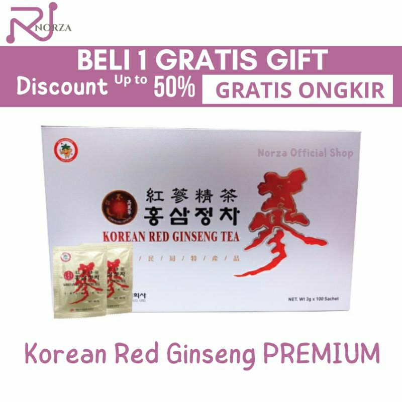 

Korean Red Ginseng Tea PREMIUM Isi 100 sachet