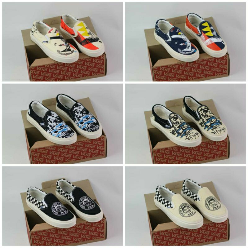 Sepatu Vans Slip On Pria Dan Wanita Premium Quality Size 36 - 43 Made In China