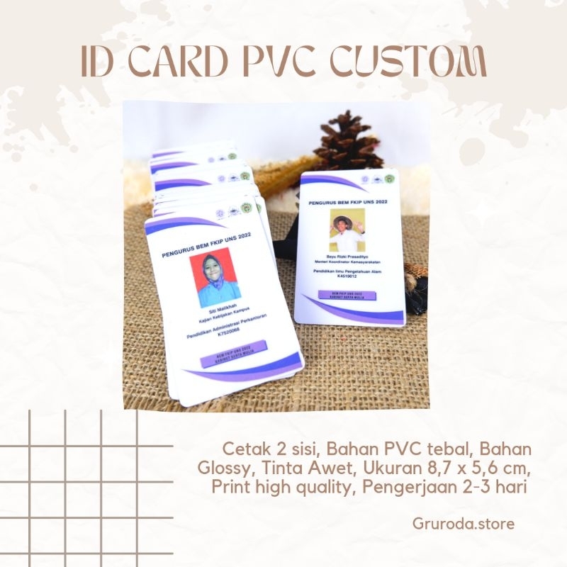 

ID Card print UV custom full printing cetak 2 sisi - tanda pengenal