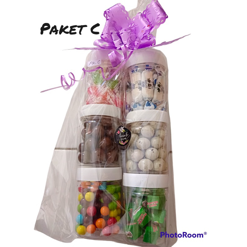 

Paket coklat dan permen isi 6 toples