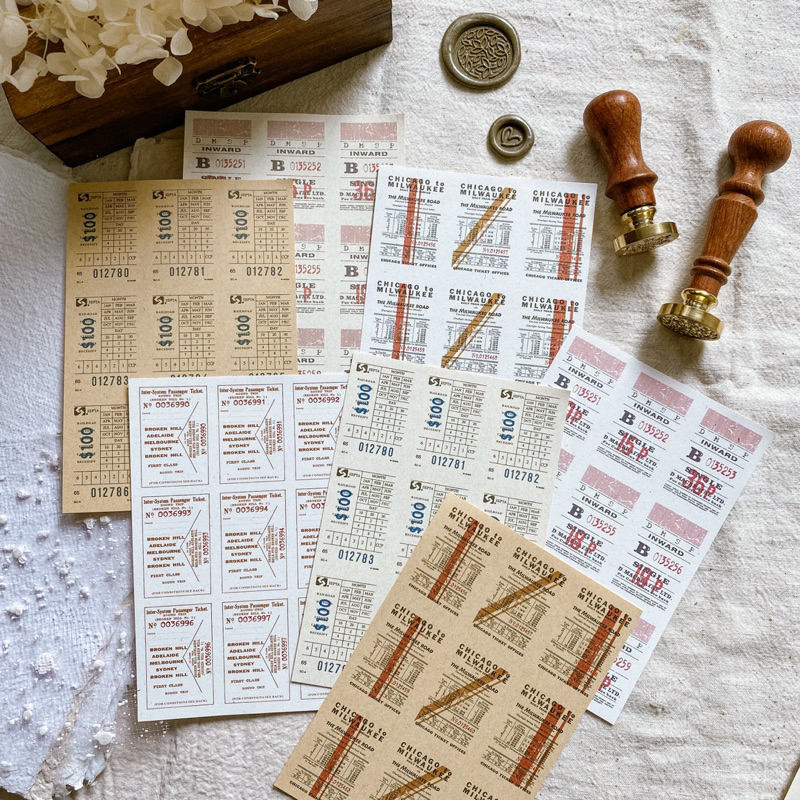 

[MIUKIEE] 3Pcs AESTHETIC TICKET for Journaling Vintage Ticket Bullet Journal