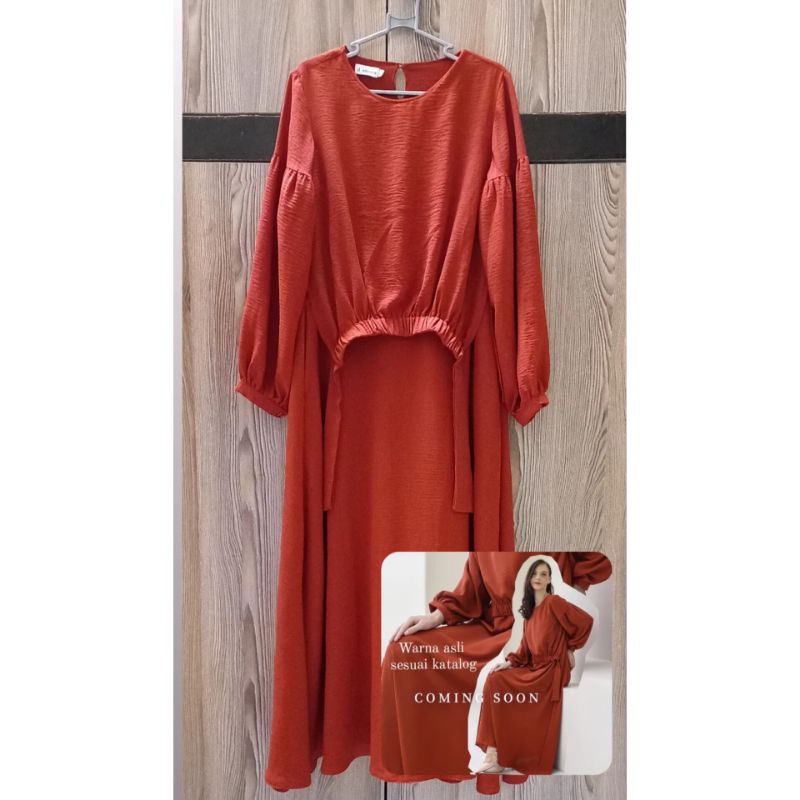 [PRELOVED] PARIS DRESS RUST D AMORA NURSING WEAR