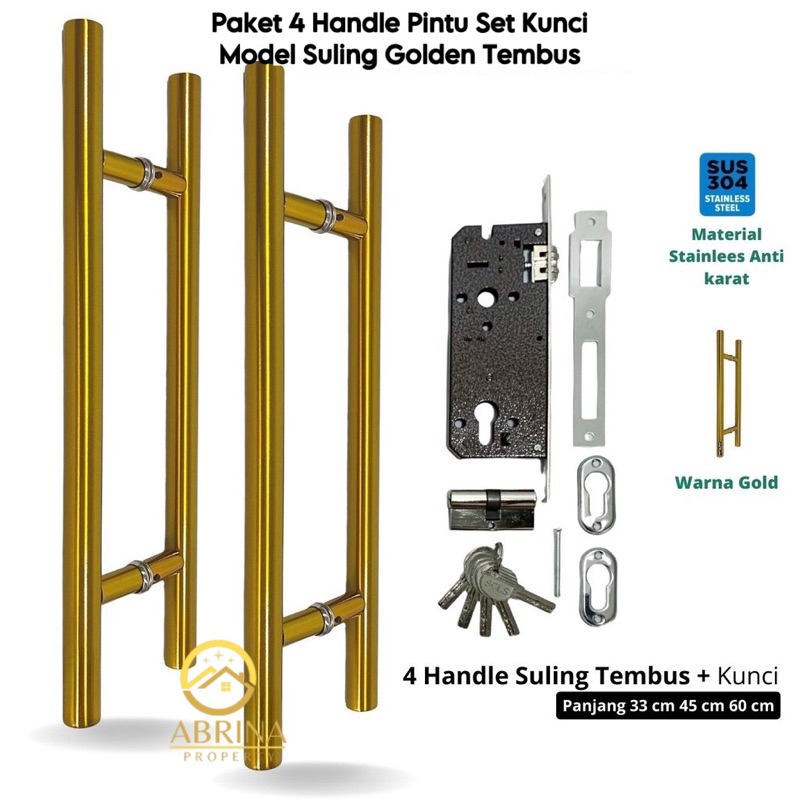 paket 4 handle pintu kaki tembus model suling bulat stainless tarikan gagang pintu rumah minimalis handel hendel pintu rumah murah berkualitas