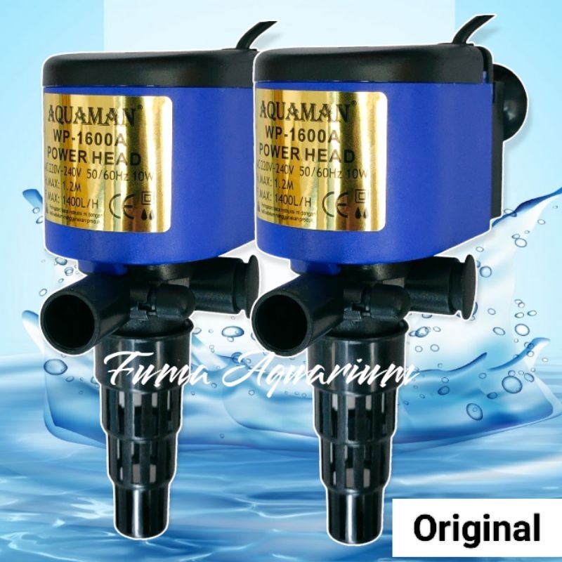 Pompa aquarium power head AQUAMAN 1600A WP-1600A mesin pompa filter aquarium Aquascape Hidroponik Submersible Pump ph