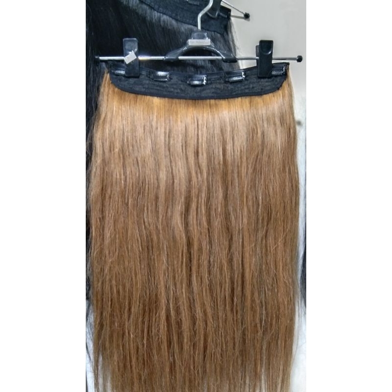 rambut sambung asli 60cm (brown)