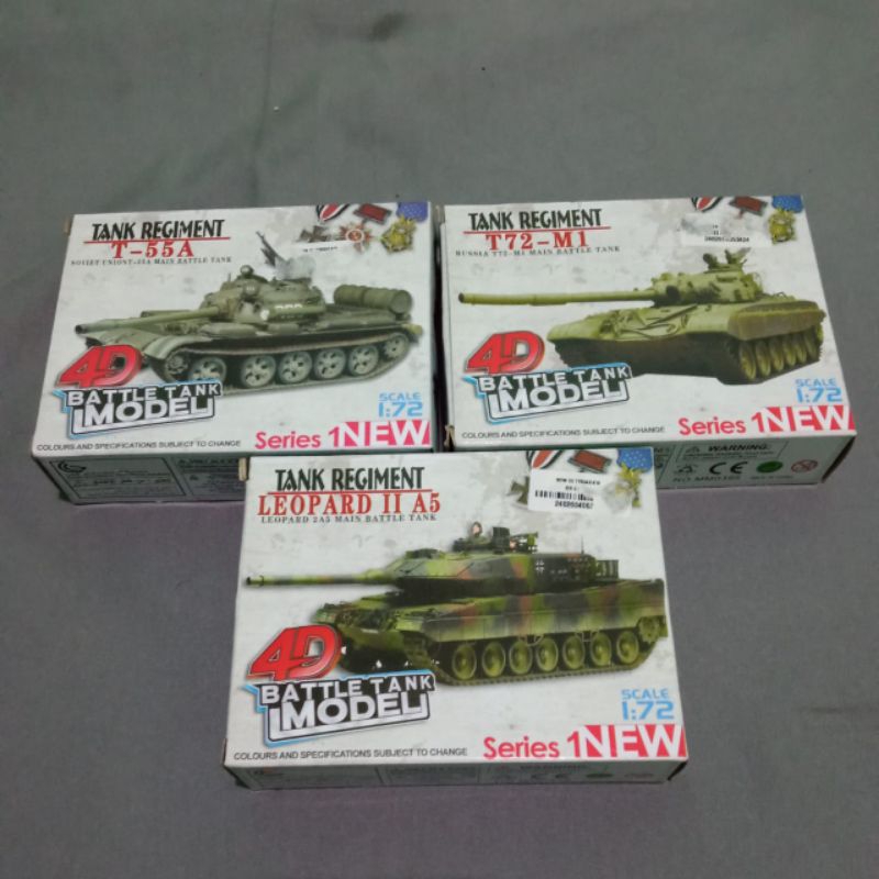 Model Kit 1:72 Main Battle Tank T-55 T-72 Leopard