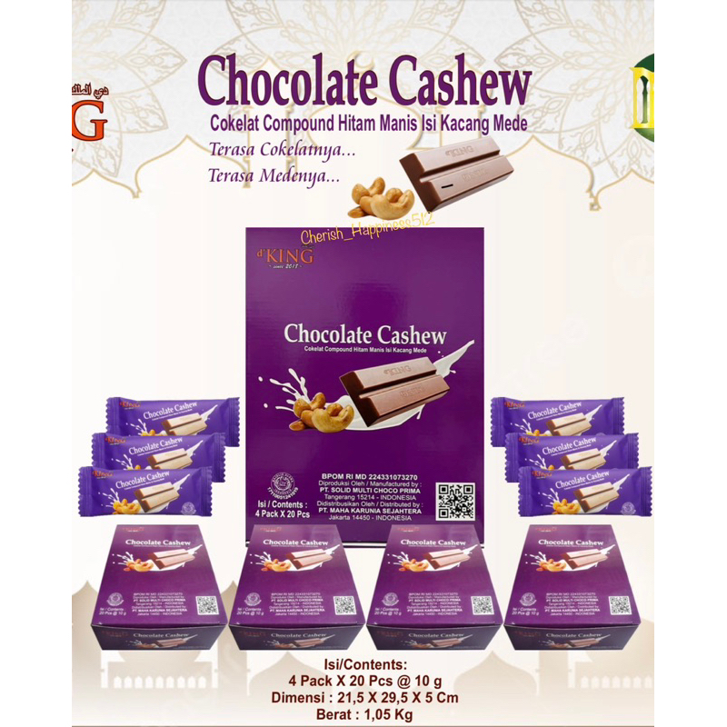 1 Kotak isi 4 Pack d’King Bonibol BisCo &amp; Chocolate Cashew