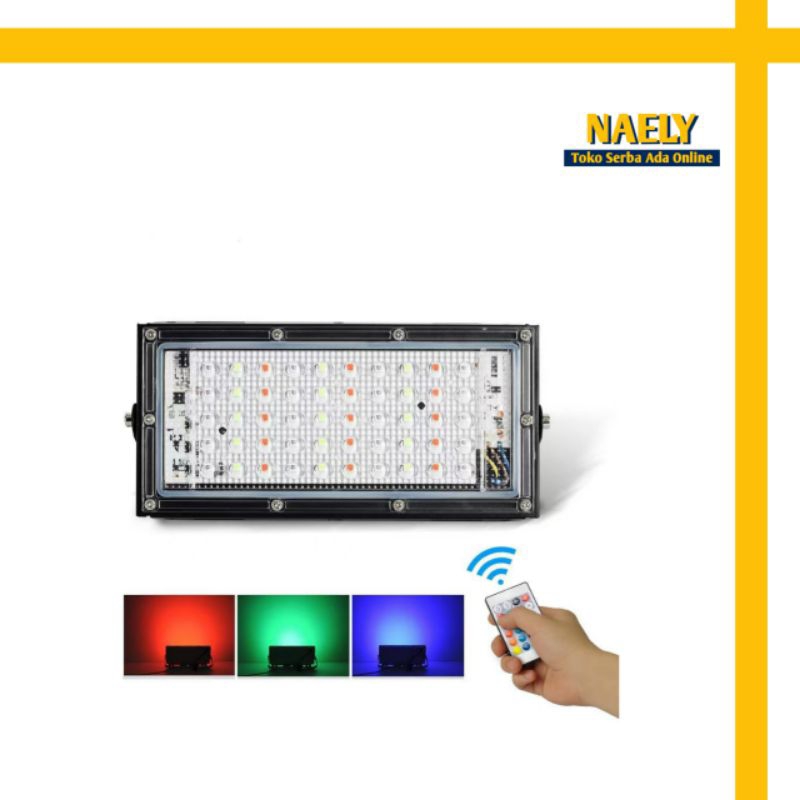 LAMPU SOROT LED RGB + REMOT PROMO GEDE