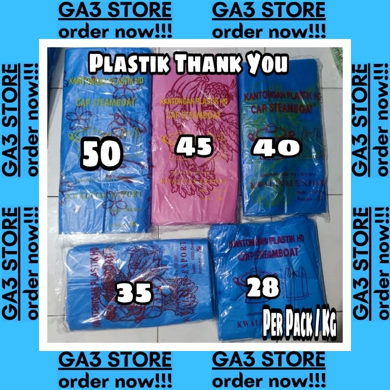 Plastik HD Thank You Loundry Uk 28 , 35 , 40 , 45 , 50  per bungkus / Kg CAP SteamBoat