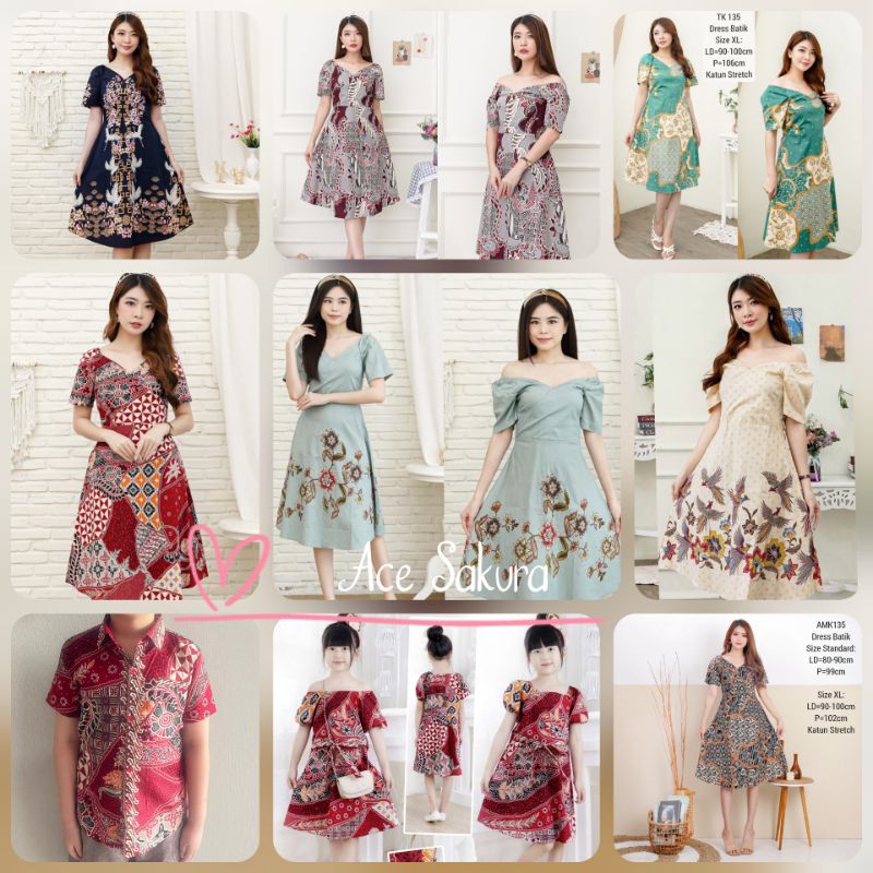 DRESS BATIK NATALIE TERUSAN KERJA KANTOR WANITA 135 MURAH BAJU PASANGAN COUPLE KEMEJA PRIA COWO 023 GAUN CEWEK COUPLE ANAK KELUARGA SARIMBIT CASUAL CANTIK