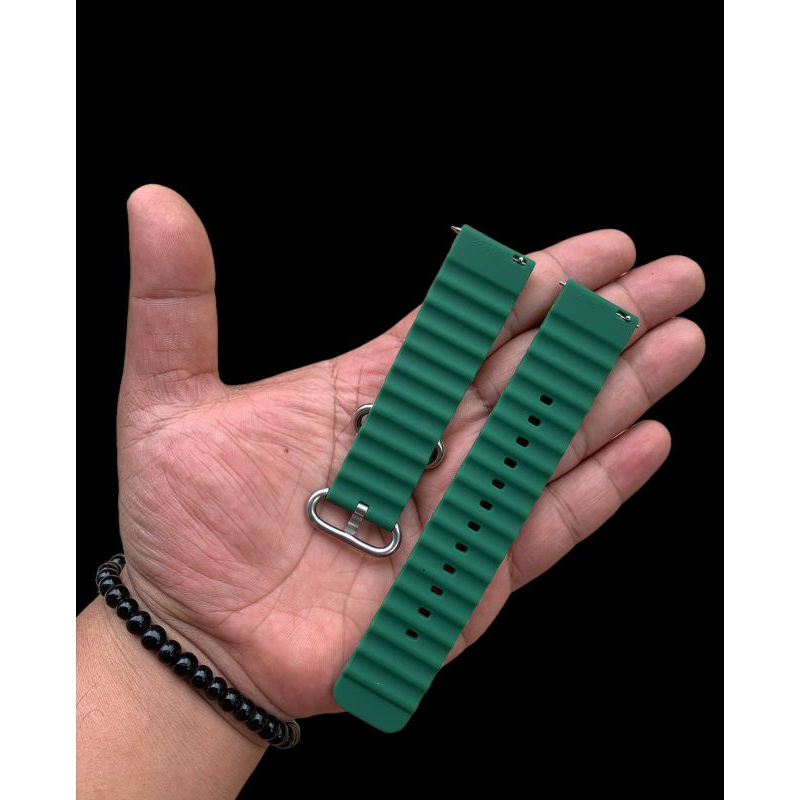 Strap Tali Jam Tangan Silicon new model Smart watch 22mm hijau