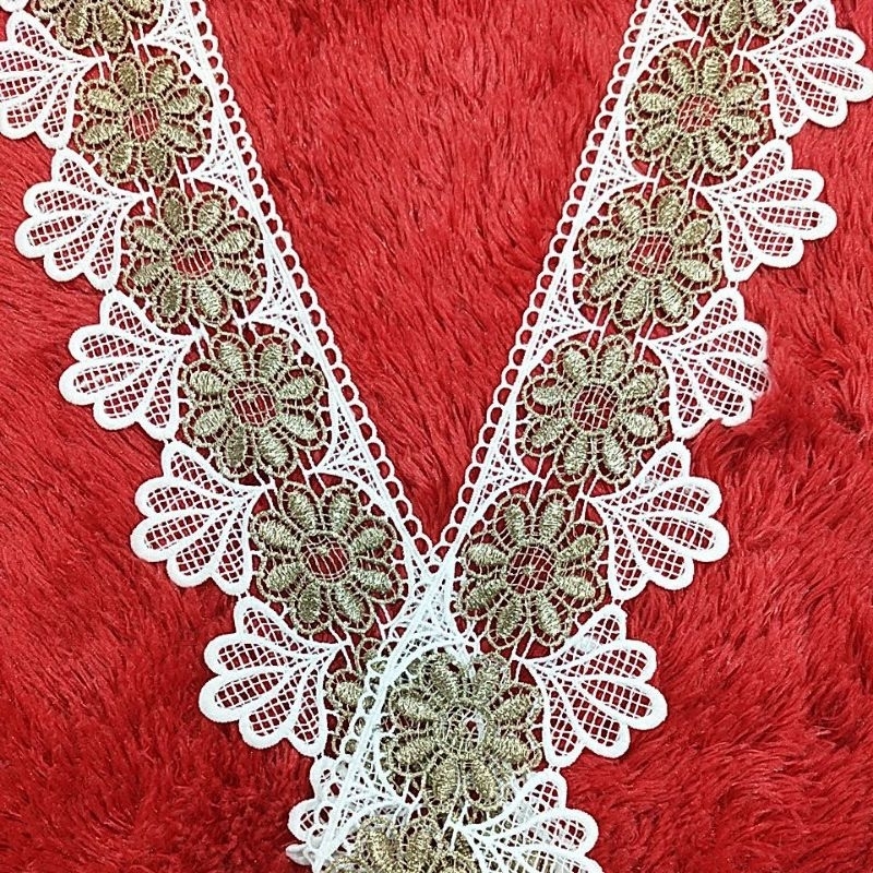 Renda Bordir Putih Cooper Lebar 8,5cm METERAN