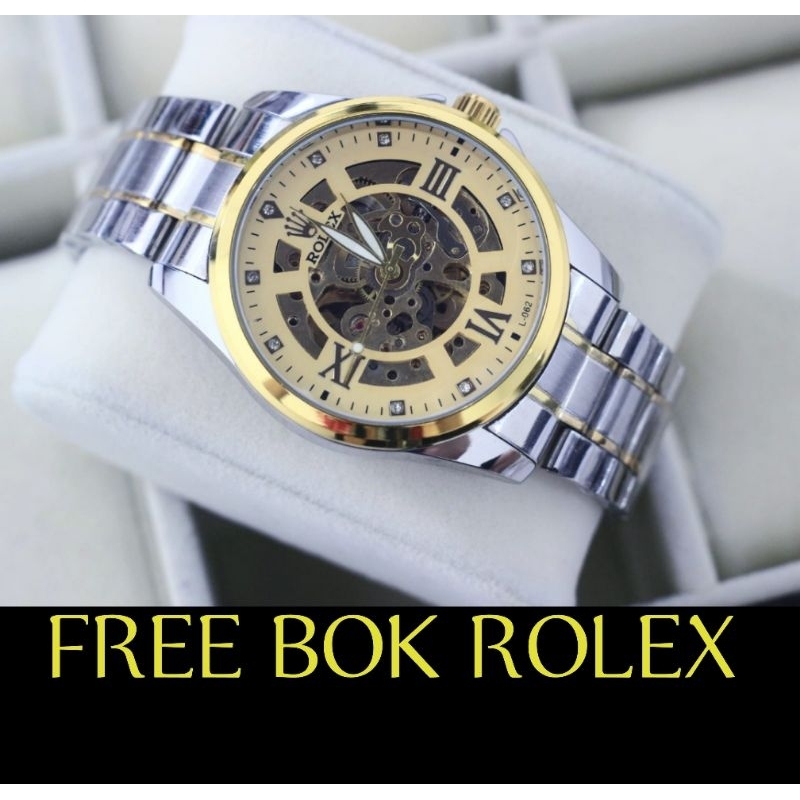 Jam Tangan Otomatis Pria Rolex8227 Arloji casual pria Paket lengkap termurah