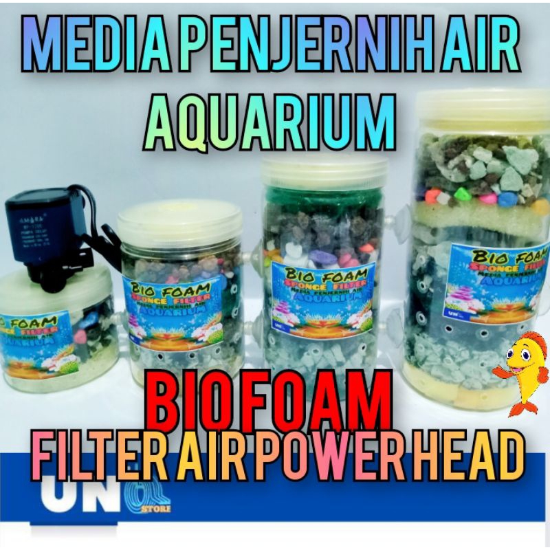 BIO FOAM POMPA AIR/POWER HEAD SPONGE FILTER PENJERNIH AIR AQUARIUM