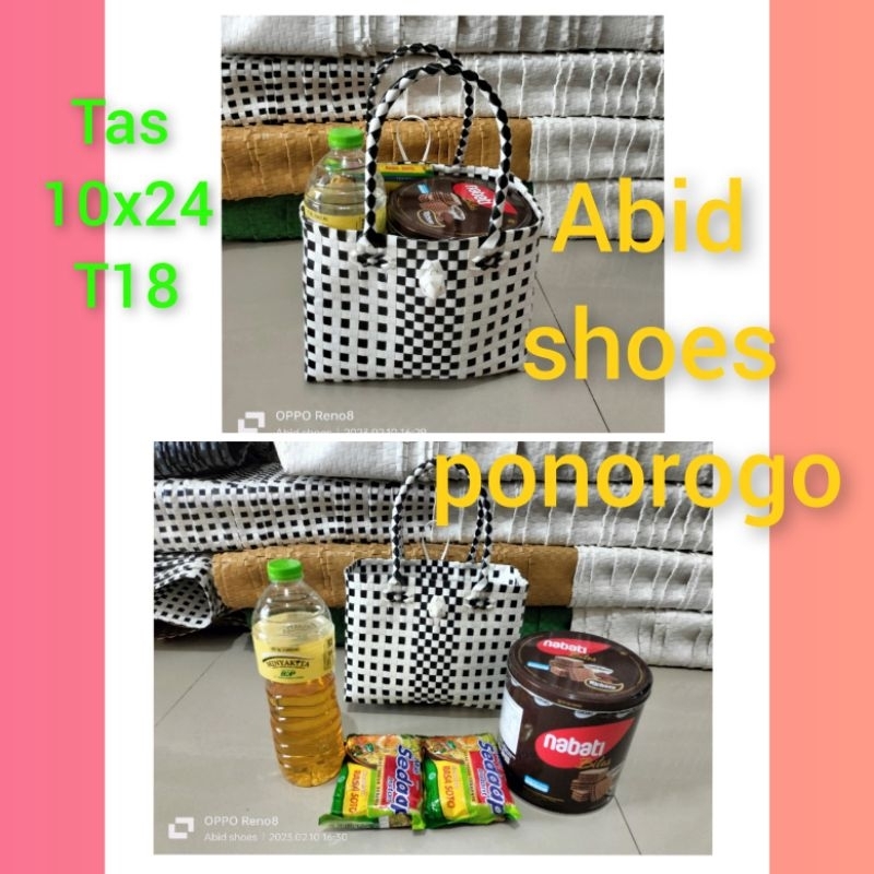 Tas anyaman plastik grosir murah tas monochrome