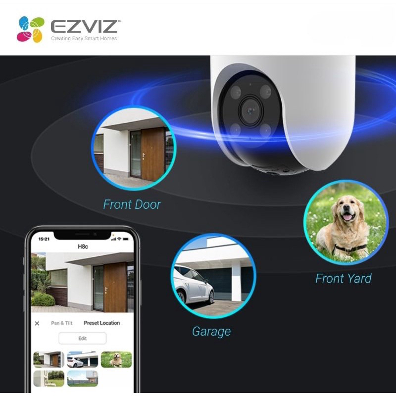 EZVIZ H8C 1080P Color Night Vision Pan &amp; Tilt Wifi Camera