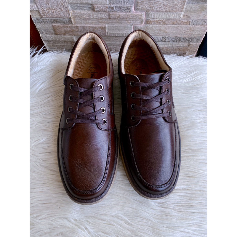 PSPGN.CO | ORIGINAL BRANDED HUSH PUPPIES ROTTEN NAPA LACE UP SEPATU PRIA KULIT SNEAKERS TALI KASUAL IN BROWN SUPER SALE EXTRA WIDE