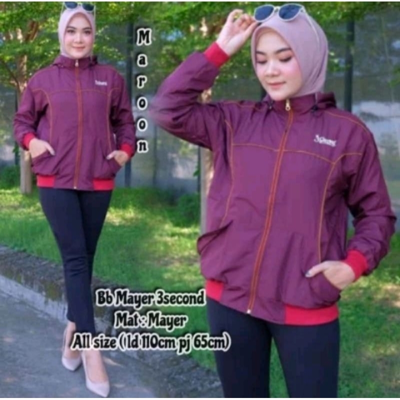 Jaket parasut tebal cew - jaket hoodie simple wanita