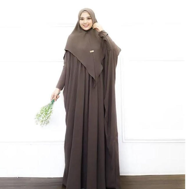 KADIJAH KAFTAN SET FREE KHIMAR Gamis syari Bahan Kringkle Airflow premium