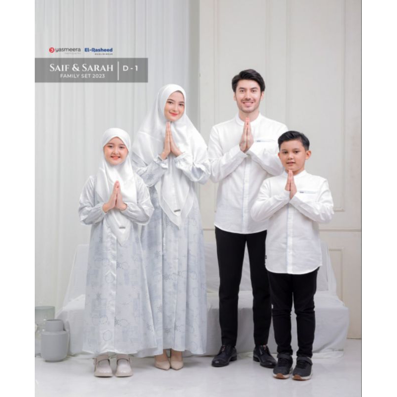D-1 GAMIS SARAH Off White// KOKO SAIF BY YASMEERA EL RASHEED //SARIMBIT LEBARAN// PUTIH