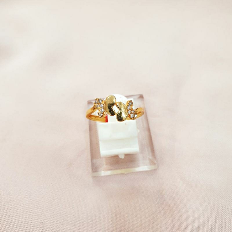 Cincin kupu kupu permata emas asli kadar 300